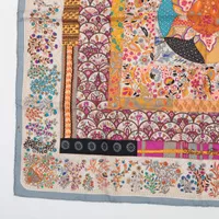 エルメス カレ90 Pique Fleuri de Provence プロヴァンスの花刺繍