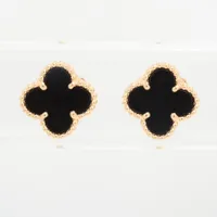 ヴァングリーフ&アーペル　スイートアルハンブラピアス　オニキス ヴァンクリーフ&アーペル スウィートアルハンブラ オニキス ピアス 750
