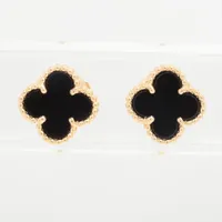 ヴァンクリーフ&アーペル　スウィートアルハンブラ　オニキス ヴァンクリーフ&アーペル スウィートアルハンブラ オニキス ピアス 750