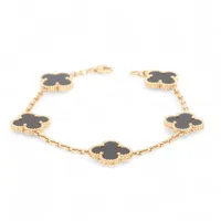 ヴァンクリーフアンドアーペル アルハンブラ 5p タイガーズアイ　ブレスレット ヴァンクリーフ&アーペル ヴィンテージアルハンブラ 5P タイガーアイ