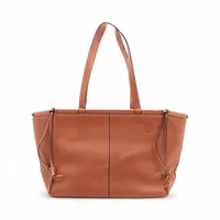 ロエベ アナグラム キャンバス×レザー トートバッグ ベージュ A2546096