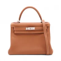 エルメス ケリー28 ルトゥルネ トゴ ゴールド シルバー金具 □K:2007年