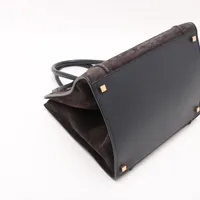 セリーヌ ラゲージ ファントム スエードxレザー ハンドバッグ ネイビー