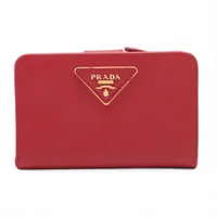 プラダPRADAヴェッテロムーブコンパクトウォレットレッド系 PRADA プラダ ヴィッテロムーブ レザー コンパクトウォレット レッド