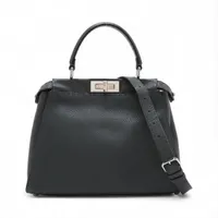 美品 FENDI フェンディ ピーカブー セレリア レギュラー ブラック2Way セレリア ピーカブー ソフト ミディアム カーフレザー ブラック