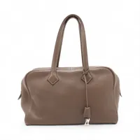 エルメス ヴィクトリア35 トリヨンクレマンス エトゥープ シルバー金具 □Q:2013年