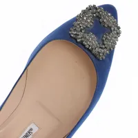 マノロブラニク ハンギシ サテン フラットパンプス 38