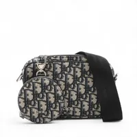 クリスチャンディオール オブリーク キャンバスxレザー ショルダー