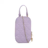 クリスチャンディオール カナージュ レザー フォンホルダー ピンク