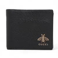 グッチ アニマリエ ビー 523683 レザー キーケース ブラック A2551943