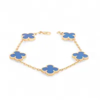 ヴァンクリーフ&アーペル ヴィンテージアルハンブラ 5P ブルーアゲート ブレスレット 750(YG) 11.6g  VCARP34900