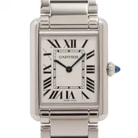 カルティエ マストタンク W1002954 925×革 QZ シルバー文字盤 GZ030505