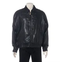 ブリオーニ ディアスキン レザージャケット 50 メンズ ブラック 裏地