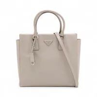 プラダ サフィアーノラクス レザー 2WAYハンドバッグ グレー BN2902