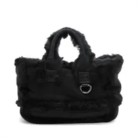 シャネル ロゴ ラバー トートバッグ ブルー シルバー金具 A2869094