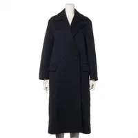 美品✨ジルサンダー フロントダブルジップロングコート ウール ネイビー 34 ジルサンダー ウール コート 34 レディース ネイビー JSPR121424