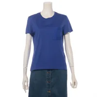 エルメス コットン Tシャツ 36 レディース ホワイト×ブラウン 4H4648DH