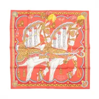 エルメス カレ90 PLAZA DE TOROS 闘牛場 スカーフ シルク ブルー