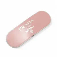 プラダ ロゴ バレッタ レジン×GP×ラインストーン ピンク A2533686