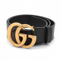 フェラガモ ダブルガンチーニ ベルト GP×革 ブラック×アイボリー