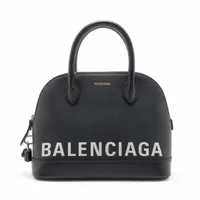 バレンシアガ ネイビーカバス レザー トートバッグ ブラック 339933