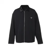 プラダ 20AW コットン×ナイロン ジャケット XL メンズ ブラック 三角