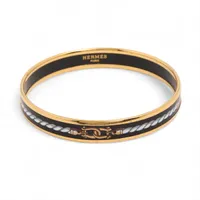 HERMES バングル ブラック・ホワイト　エマイユPM エルメス(HERMES)エルメス エマイユPM バングル アクセサリー