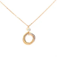 カルティエ ベビートリニティ 1P ダイヤ ネックレス 750(YG×PG×WG) 3.1