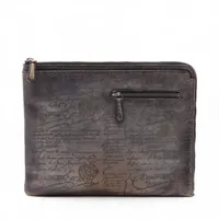 ベルルッティ カリグラフィ レザー マネークリップ ブラック×グレー