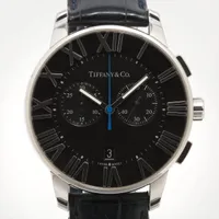 ティファニー アトラス クロノグラフ Z1301.32.11A10A71A SS×革 QZ