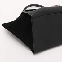 セリーヌ トラペーズ レザーxスエード 2WAYハンドバッグ ブラック