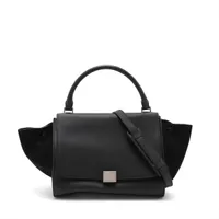 セリーヌ トラペーズ レザーxスエード 2WAYハンドバッグ ブラック