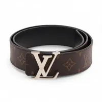 ヴィトン M6875 サンチュールLVイニシアル 刻印不鮮明 ベルト 100/40