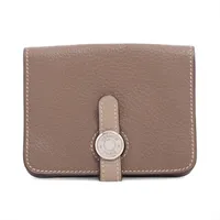 エルメス バスティア オーストリッチ コインケース ピンク シルバー