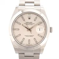 ユ ユンハンス マックスビル クロノスコープ SS AT シルバー文字盤 027