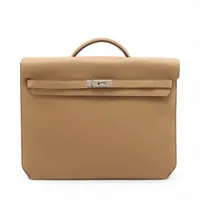 ♪Ｋ♪  HERMES エルメス ブリーフバック キャンパス地 ベージュ系 HERMES エルメス ブリーフバック キャンパス地 ベージュ系