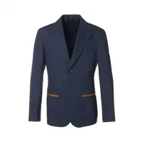 エルメス コットン×シルク テーラードジャケット 52 メンズ ネイビー