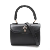 クロムハーツ スモールCHクロス シガレットケース レザー ブラック