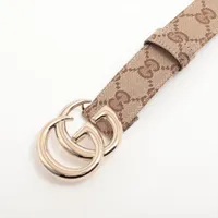 グッチ 625839 GGスプリーム ベルト 75/30 キャンバス×レザー ベージュ