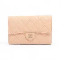 シャネル マトラッセ キャビアスキン コンパクトウォレット ベージュ