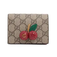 美品✨グッチ 折り財布 チェリー スプリーム PVC ベージュ レッド 楽天市場】GUCCI グッチ チェリー 二つ折りコンパクト財布 476050