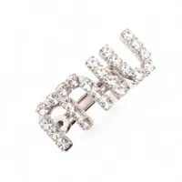 9/7までお値下げ ミュウミュウ ロゴ バレッタ ラインストーン シルバー