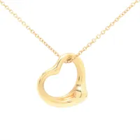 ティファニー　オープンハート　750 YG 片方 ティファニー PERETTI オープンハートネックレス 750刻印の