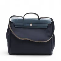 エルメス ブエナベンチュラMM トワルオフィシエ×カーフレザー ブラック