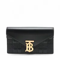 バーバリー TB ローラ チェーン ショルダー バーバリー TB ローラ レザー チェーンショルダーバッグ ブラック