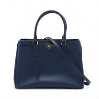 プラダ サフィアーノ レザー 2WAYトートバッグ ブルー A4038874｜中古