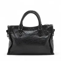 バレンシアガ ル シティ スモール レザー 2WAYハンドバッグ ブラック