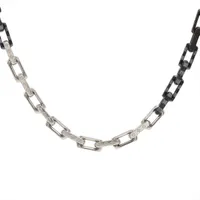 鑑定済み　ルイヴィトン コリエ・ダミエ モノグラム チェーン MP3189 ヴィトン MP3189 LE0281 ネックレス GP シルバー×ブラック コリエ