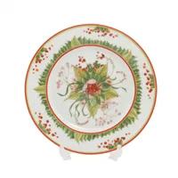 エルメス 大皿 陶器 レッド×グリーン Le jardin de pythagore