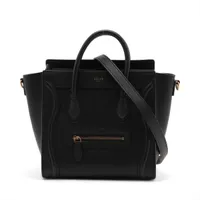 セリーヌ ラゲージ ナノショッパー レザー 2WAYハンドバッグ ホワイト